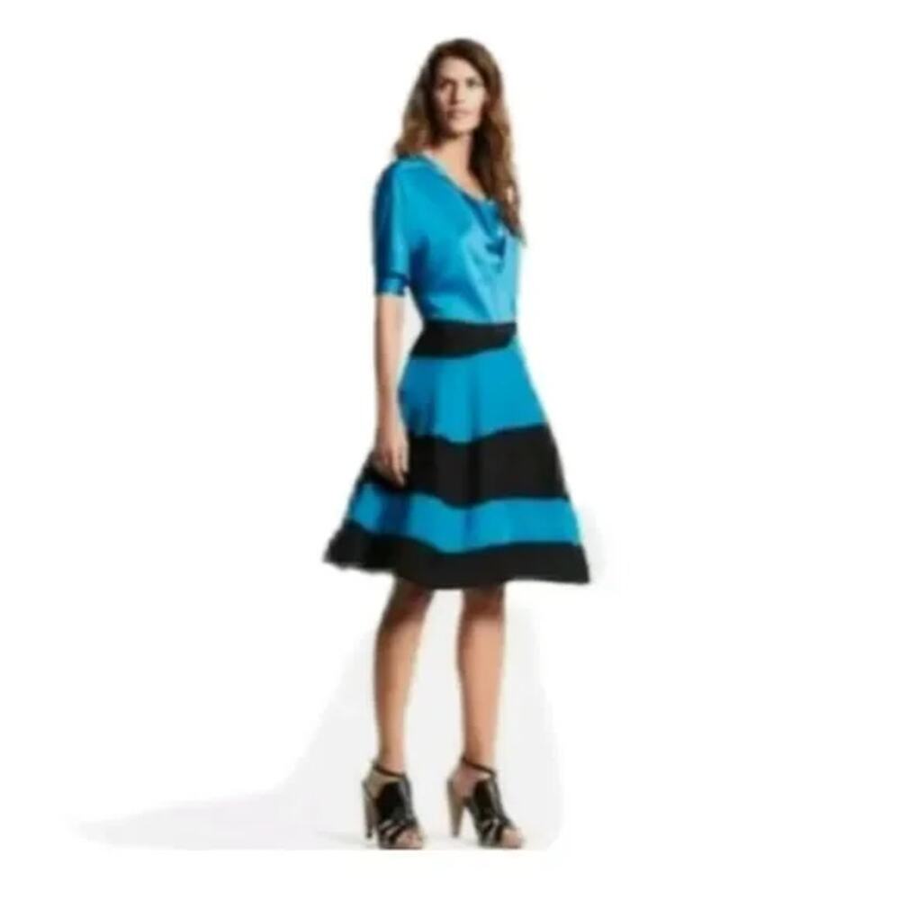 Derek Lam For Design Nation Blue Black Striped A-Line Mini Skirt Women's Size 6